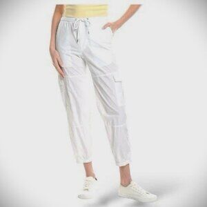 NWOT James Perse Lightweight White Cargo Pants Joggers Drawstring Waist 3 Large